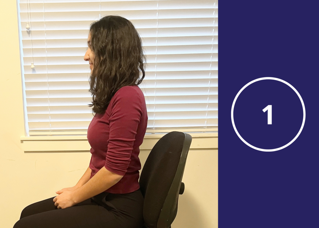 seated position demonstrated by co-op student