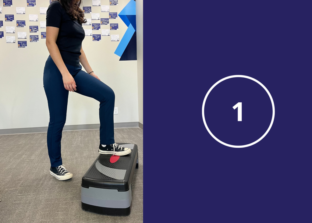 coop student demonstrating part 1 of stepups