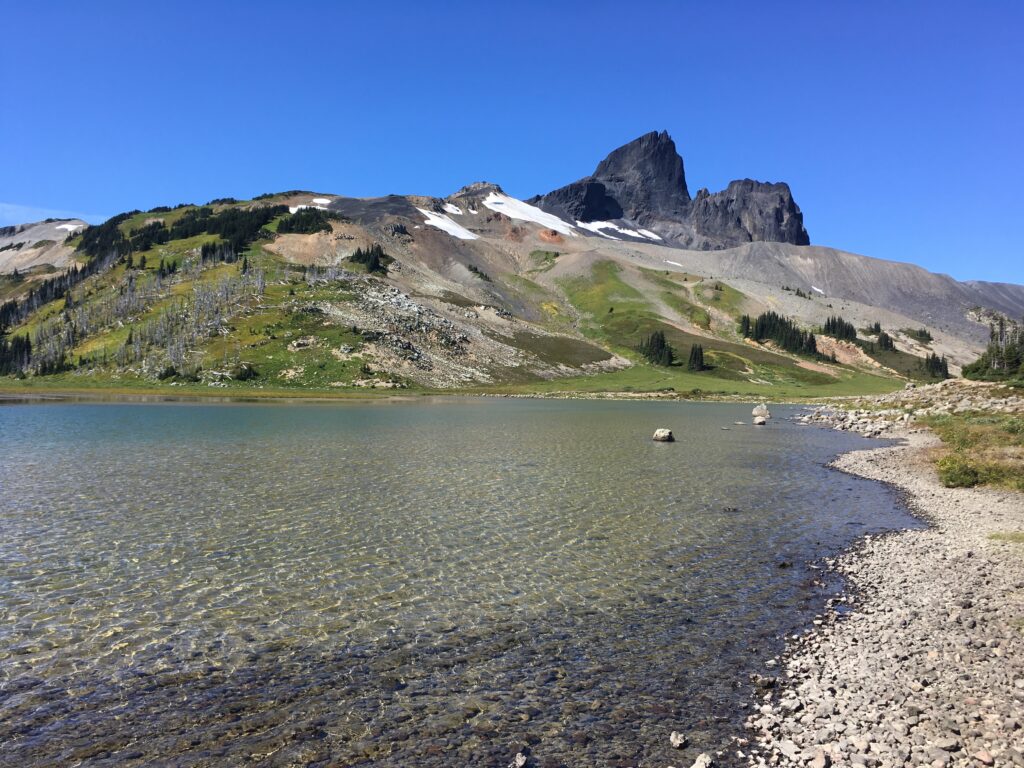 Image of Black Tusk with a lake in the foreground.