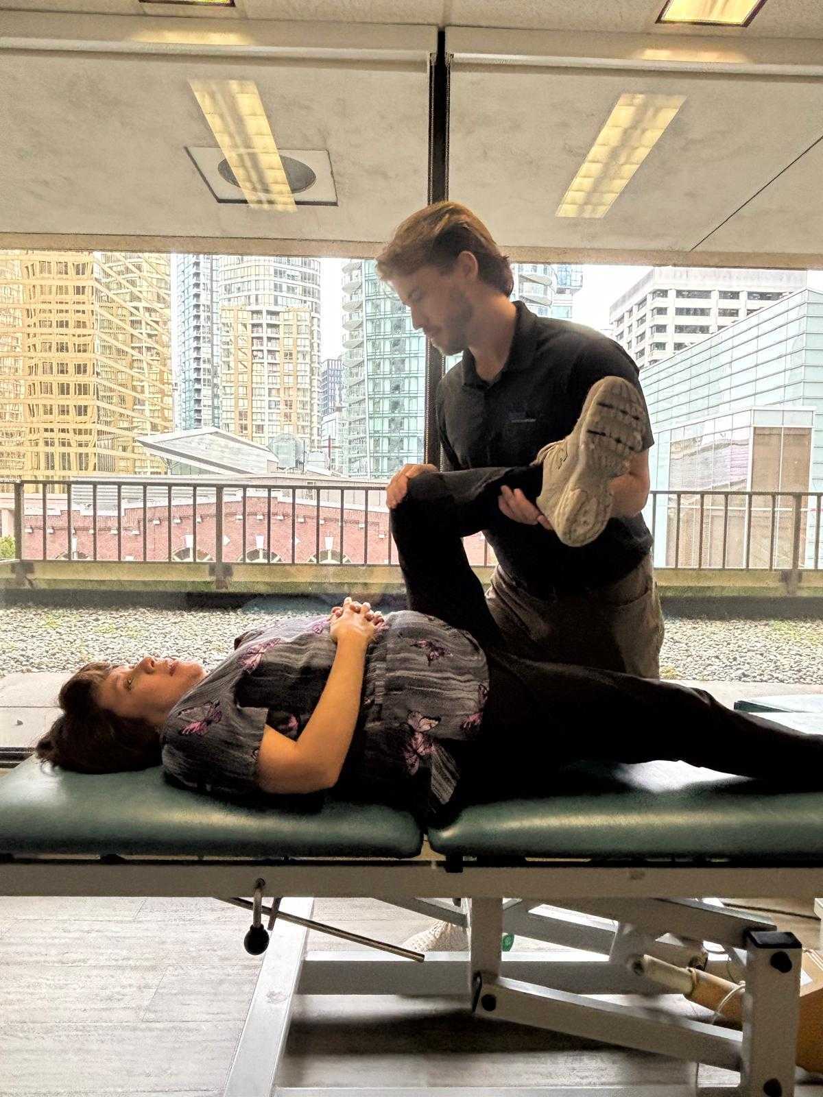 Chiropractor Dr Donny Mackintosh manually treating a patient